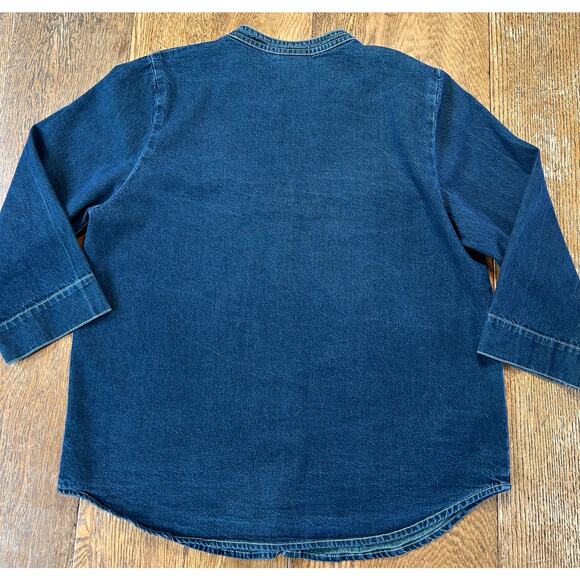 Hot Cotton by Marc Ware Denim Tunic Blouse Jacket Women’s Sz S  Snap Front - Picture 6 of 8